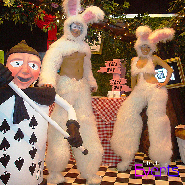 Bouncing Bunny Stilt Walkers