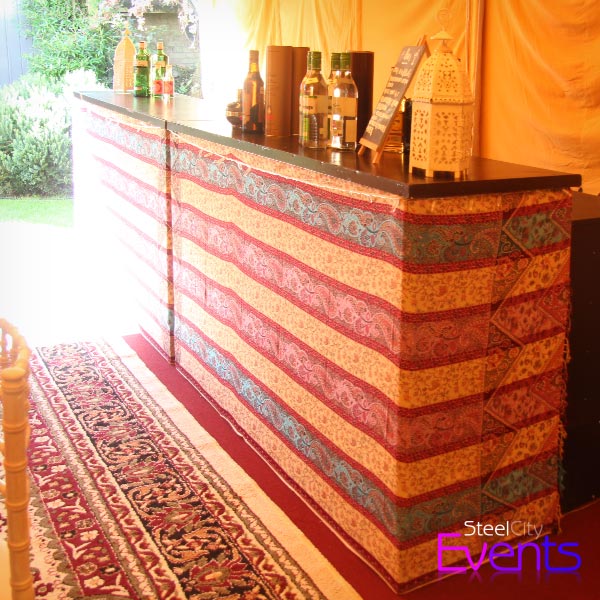 Fabric Covered Wooden Bar Unit