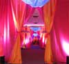 Vibrant Coloured Draped Entrance